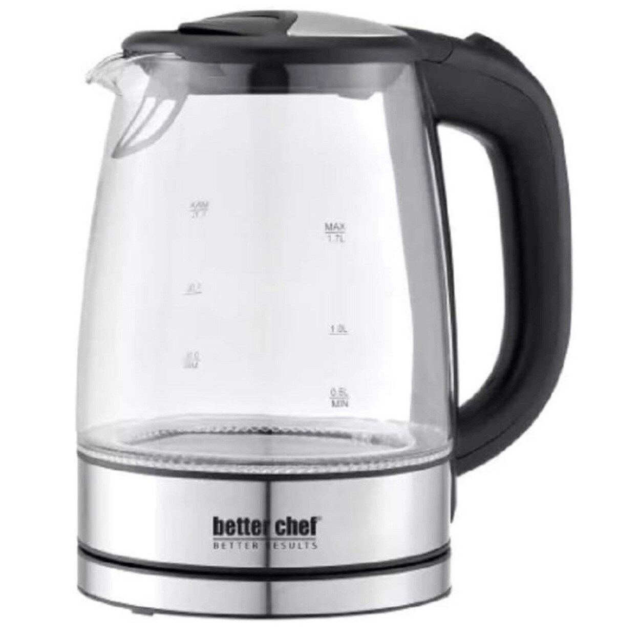 Better Chef 1100W 7-Cup Cordless Electric Borosilicate Glass Kettle With