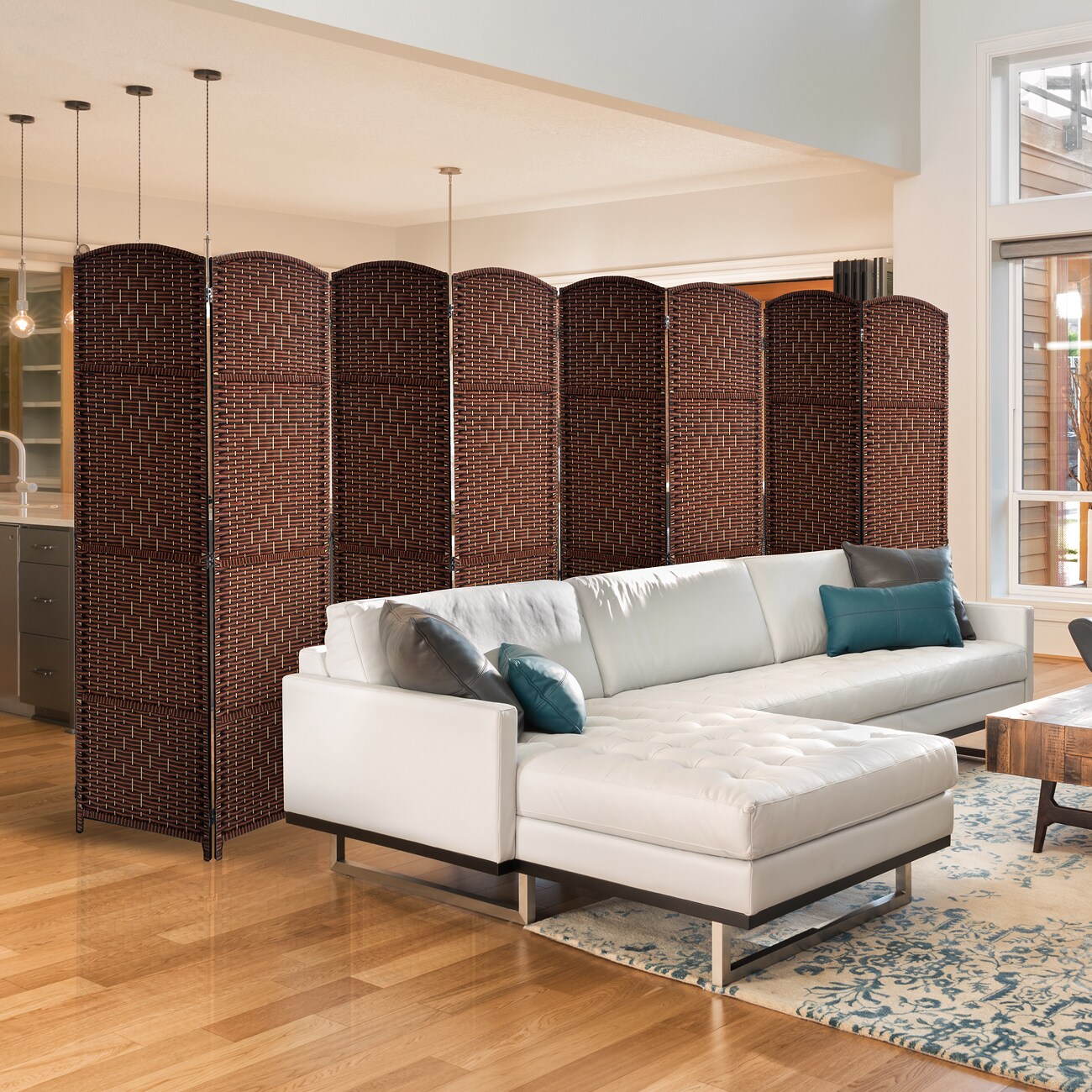 Sorbus Extra Wide - Diamond Weave Fiber Room Divider- 8 Panel