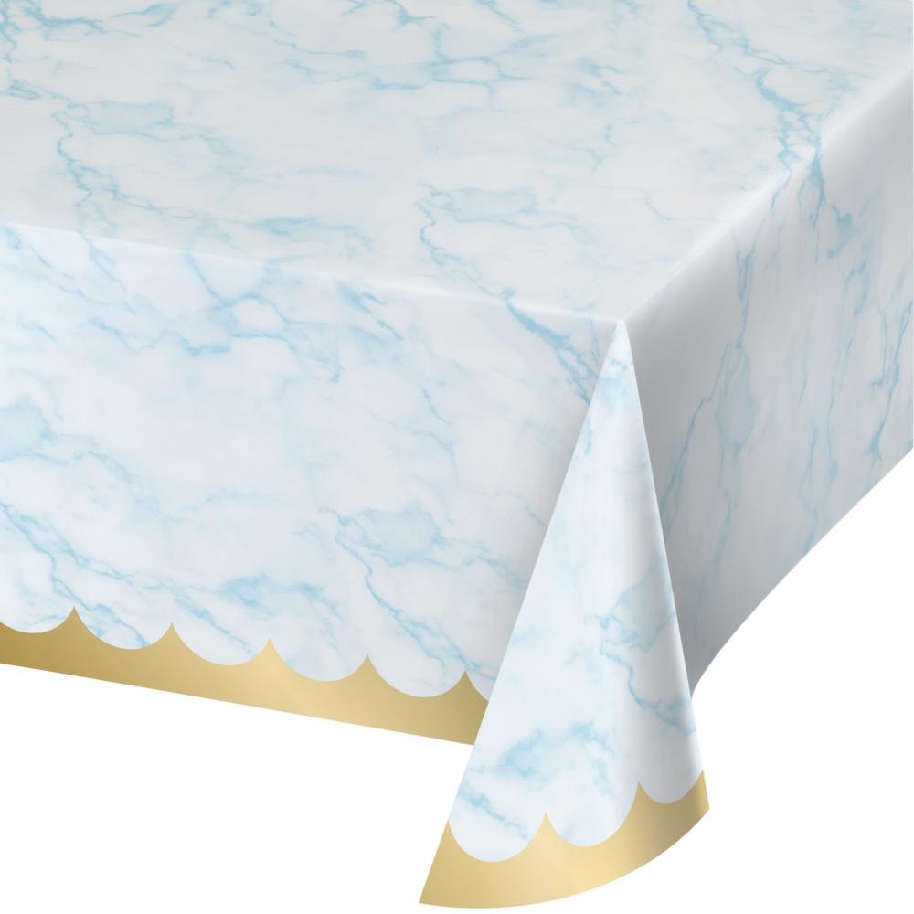 Blue Marble Tablecover, 54X102 Paper Aop (1/Pkg)