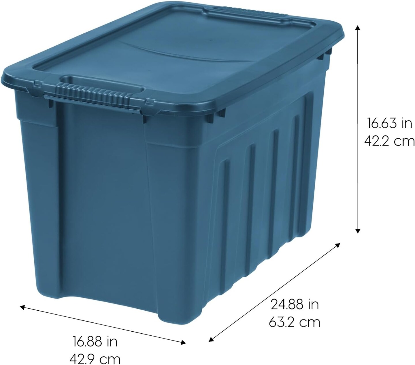 IRIS USA 4Pack Heavy Duty Storage Plastic Bin Tote Container with Easy-Grip Handles, Durable, Black