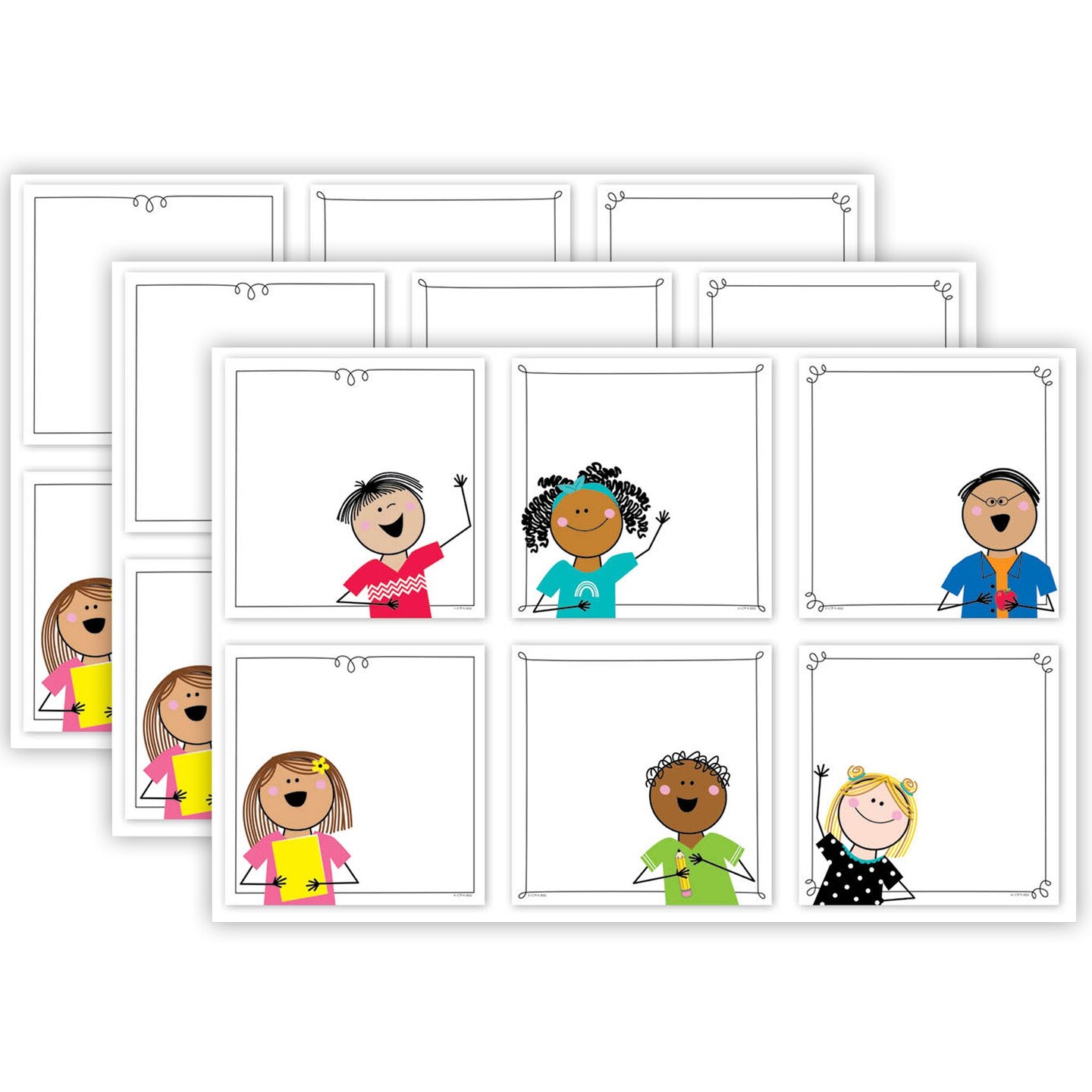 Stick Kids 6&#x22; Designer Cut-Outs, 36 Per Pack, 3 Packs