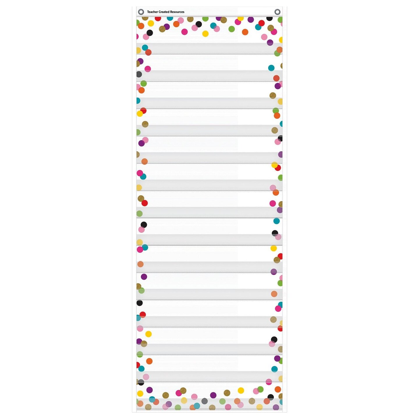Confetti 14 Pocket Daily Schedule Pocket Chart, 13&#x22; x 34&#x22;