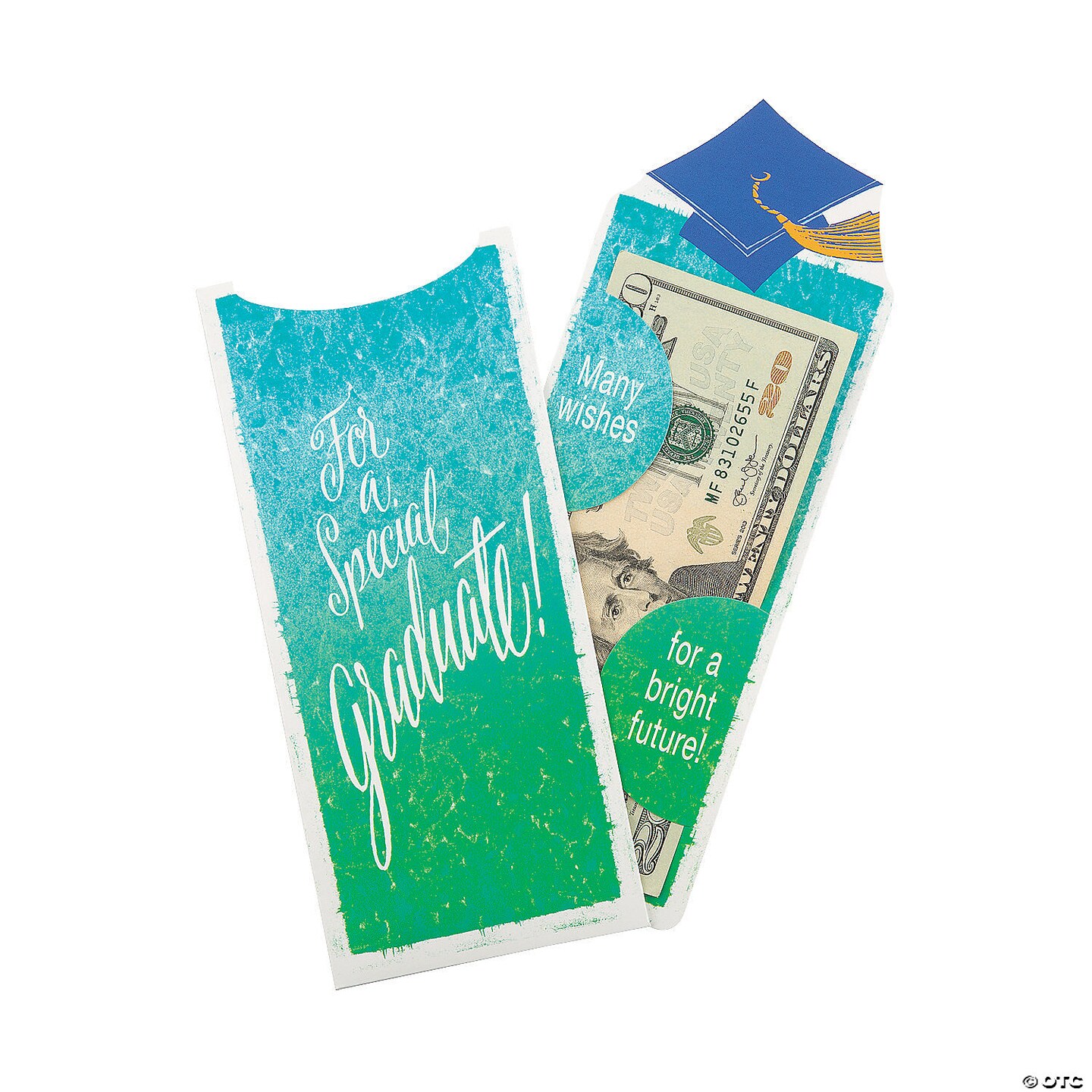 2 3/4&#x22; x 9&#x22; Religious Graduation Paper Bookmark Money Holders - 12 Pc.