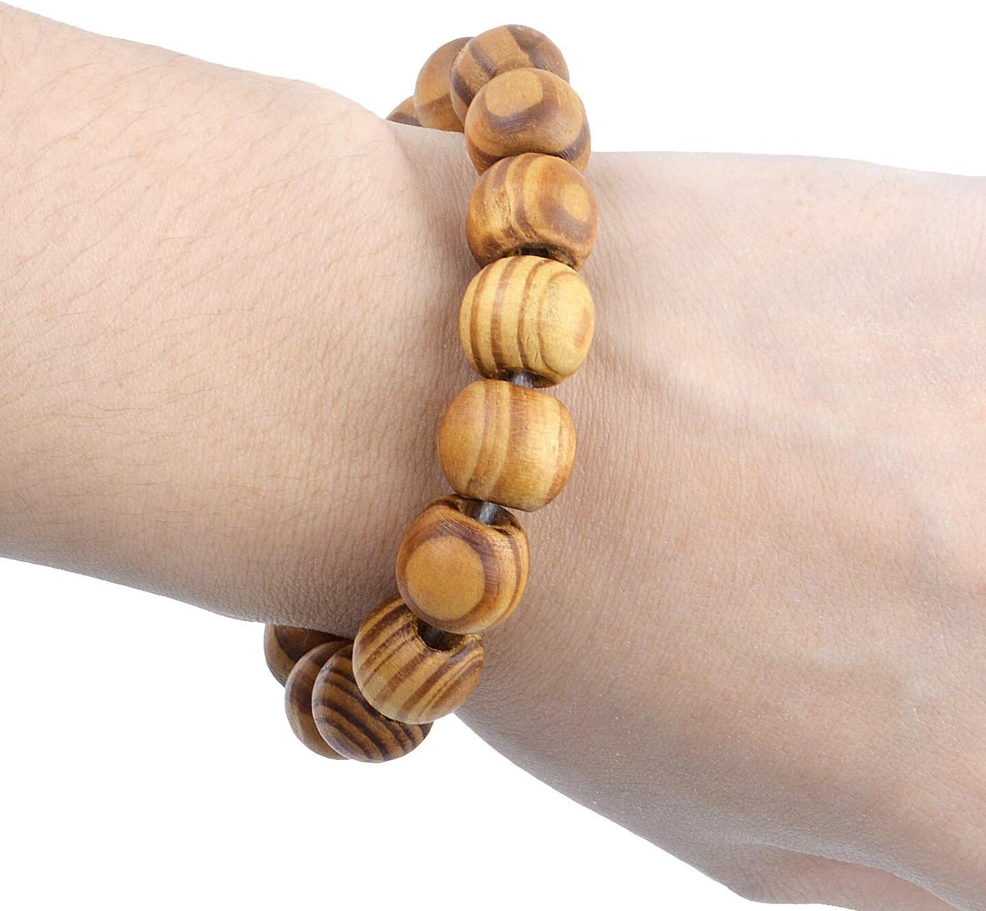 Natural Wooden Beads, 200 Pieces 12mm Diameter Round Loose Spacer Beads Large Hole (4.5mm) Wooden Craft Beads with Beautiful Grain for DIY Handmade Decorations