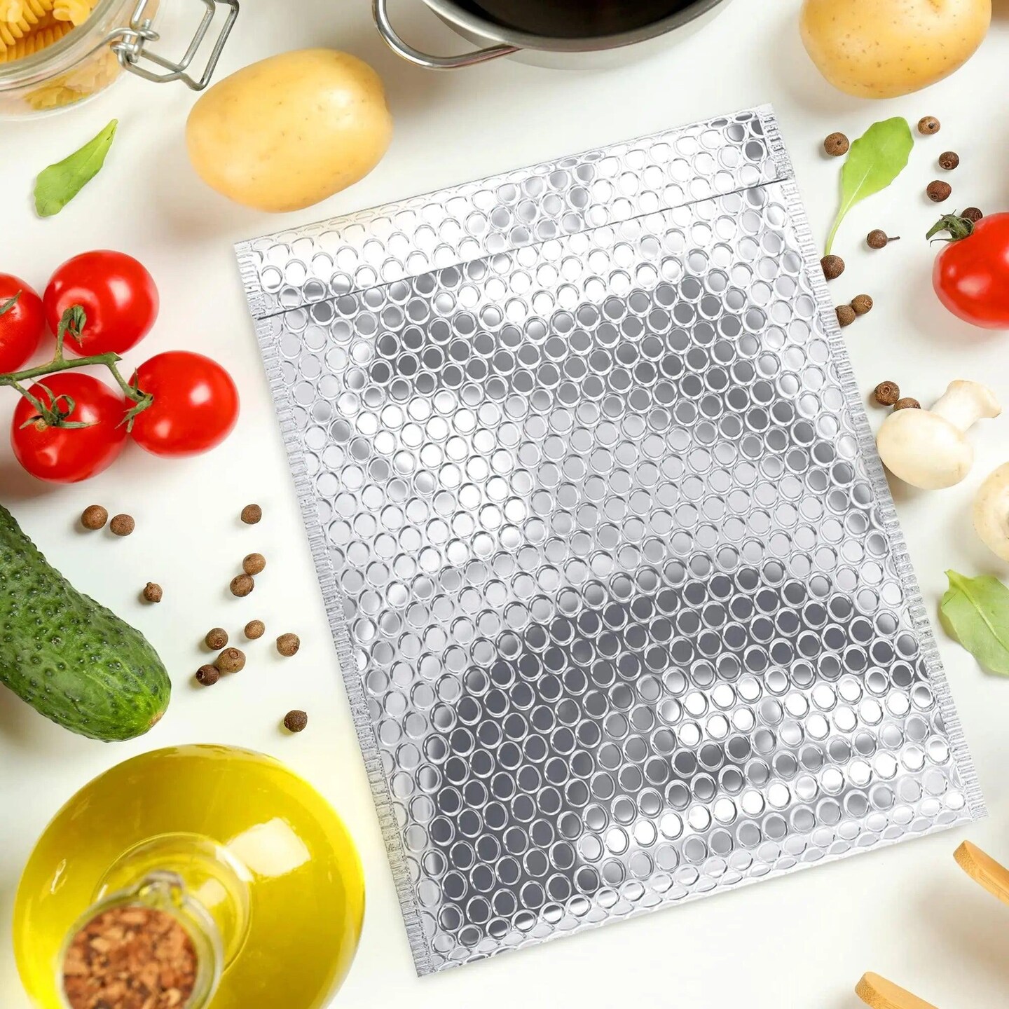 Thermal Bubble Mailer 11 x 15 Pack of 10 Foil Mailing Envelopes Self Seal Cool Bubble Mailers Waterproof Cold Shipping Package Insulated Shipping Bags for Food Perishables Cosmetics
