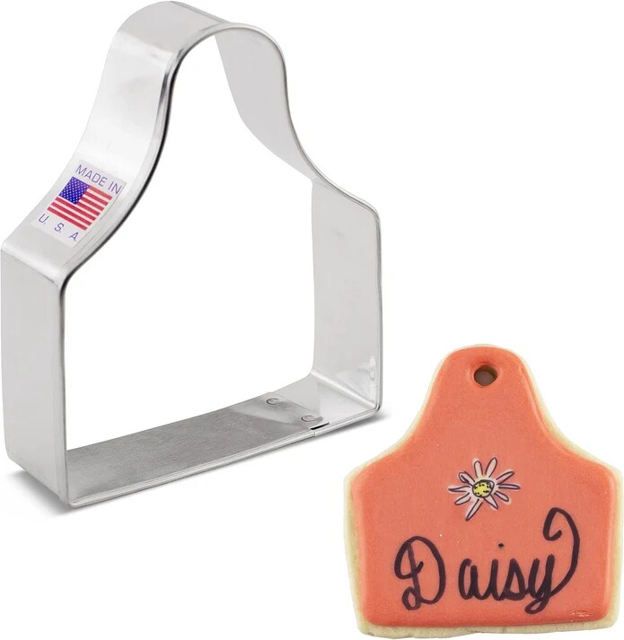 Ann Clark Cow Sheep Animal Ear Tag Cookie Cutter, 3.25&#x22; Gift and Present tag