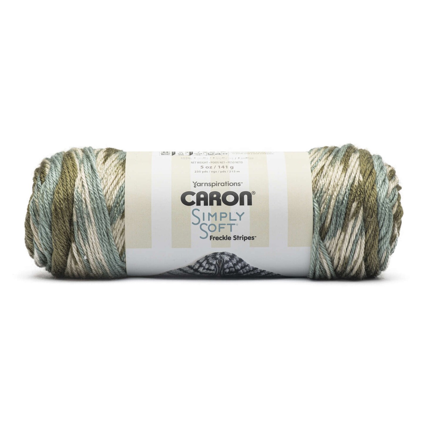 Caron Simply Soft Freckle Stripes Yarn-Moss