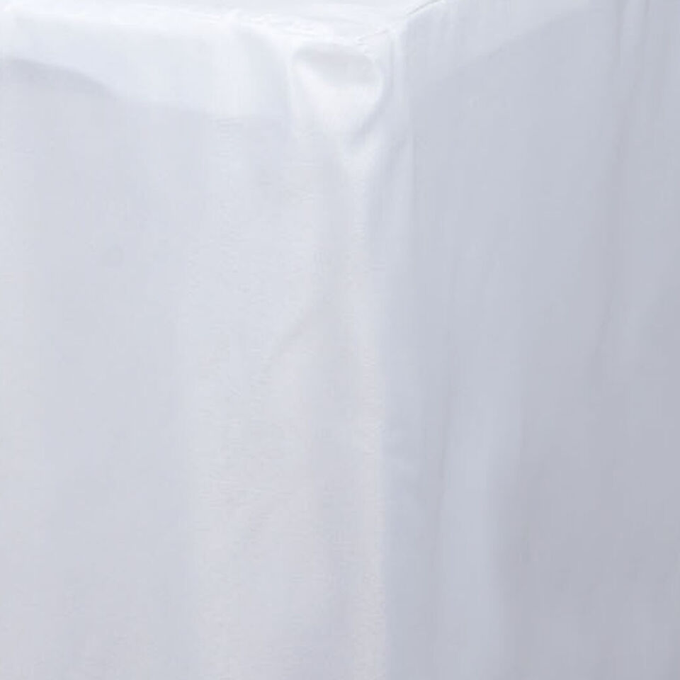 4 ft WHITE FITTED POLYESTER TABLE COVER Tablecloth