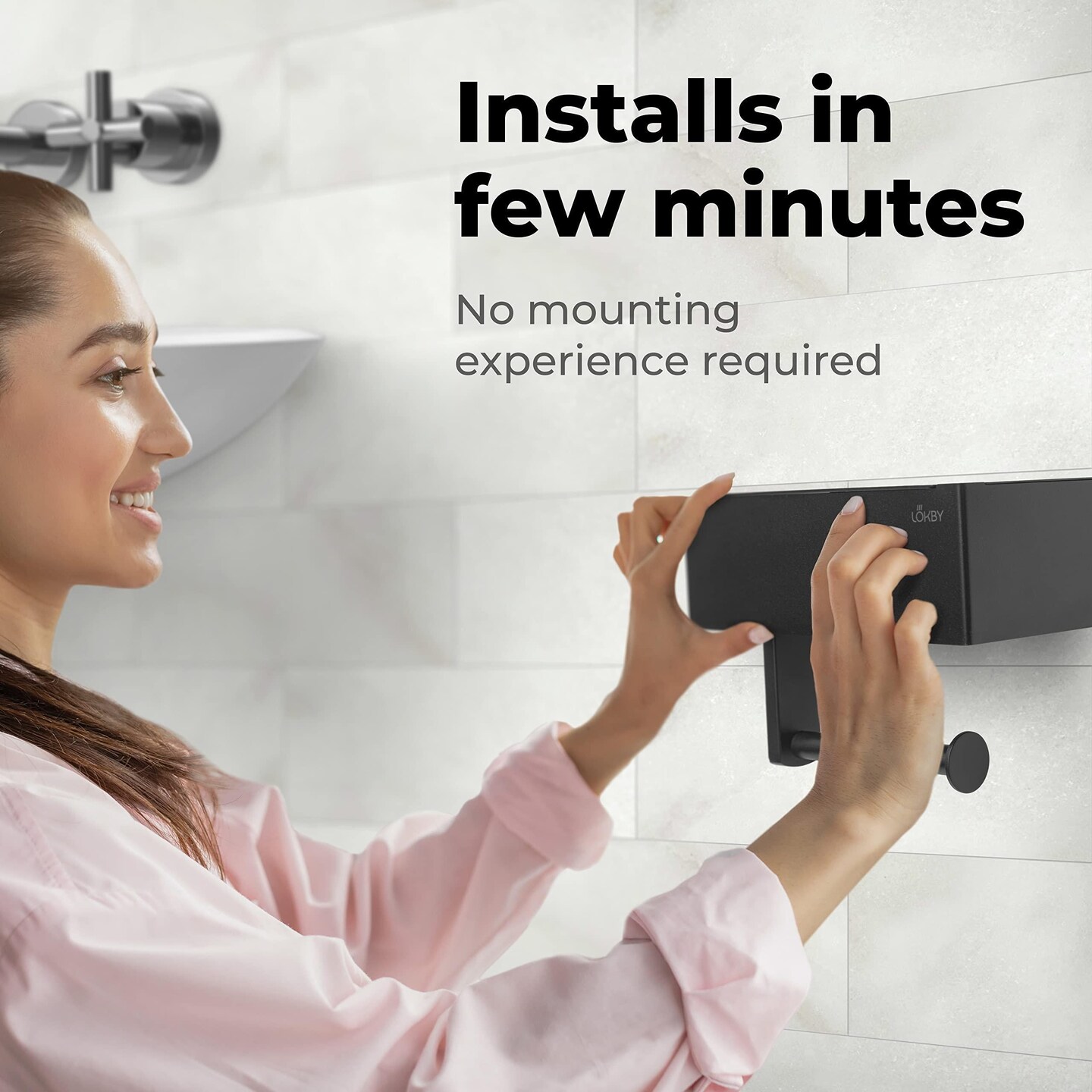 Black Toilet Paper Holder with Storage Adhesive or Screw Wall Mounted Flushable Wipes Dispenser & Storage Fits Any Bathroom Toilet Paper Roll Holder with Shelf Keep Your Wet Wipe Hidden