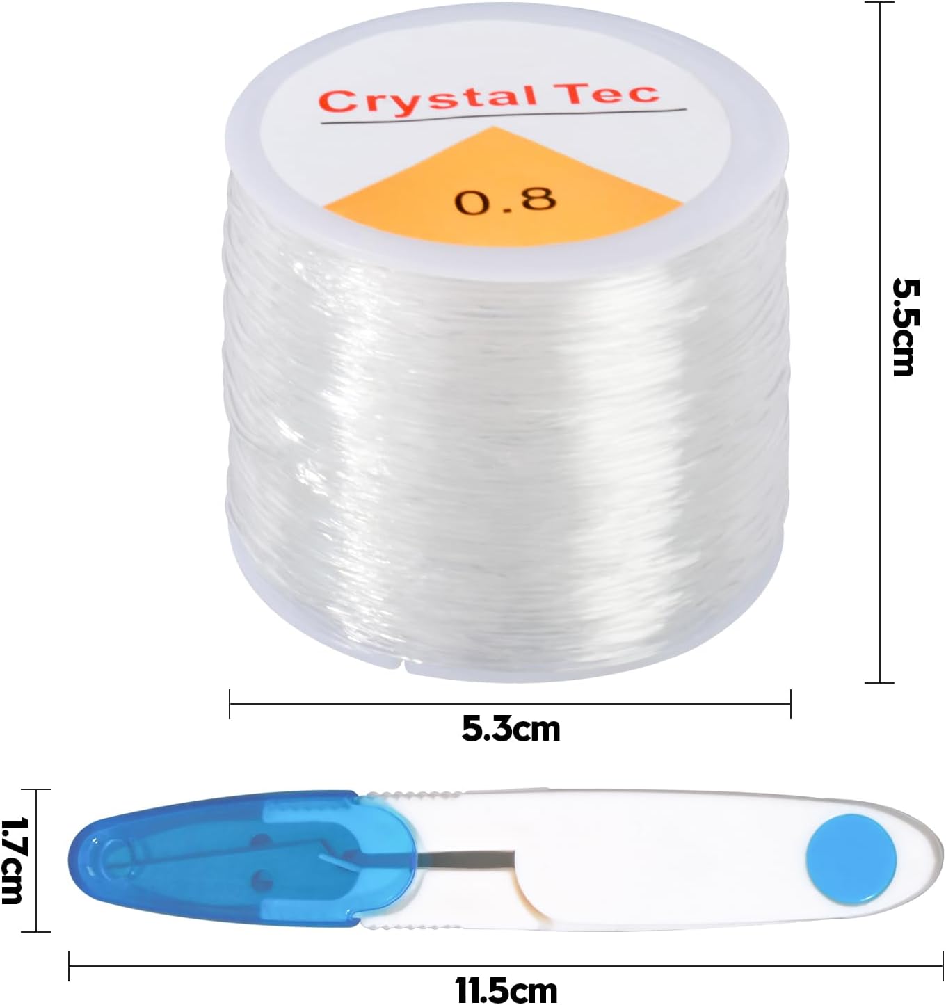 Clay Bead String, 0.8mm*100M Clear Elastic String Cord for Bracelet, Beading and Jewelry Making, Stretchy String for Clay Beads, Bracelet Charms, Pony Beads, Stone Beads