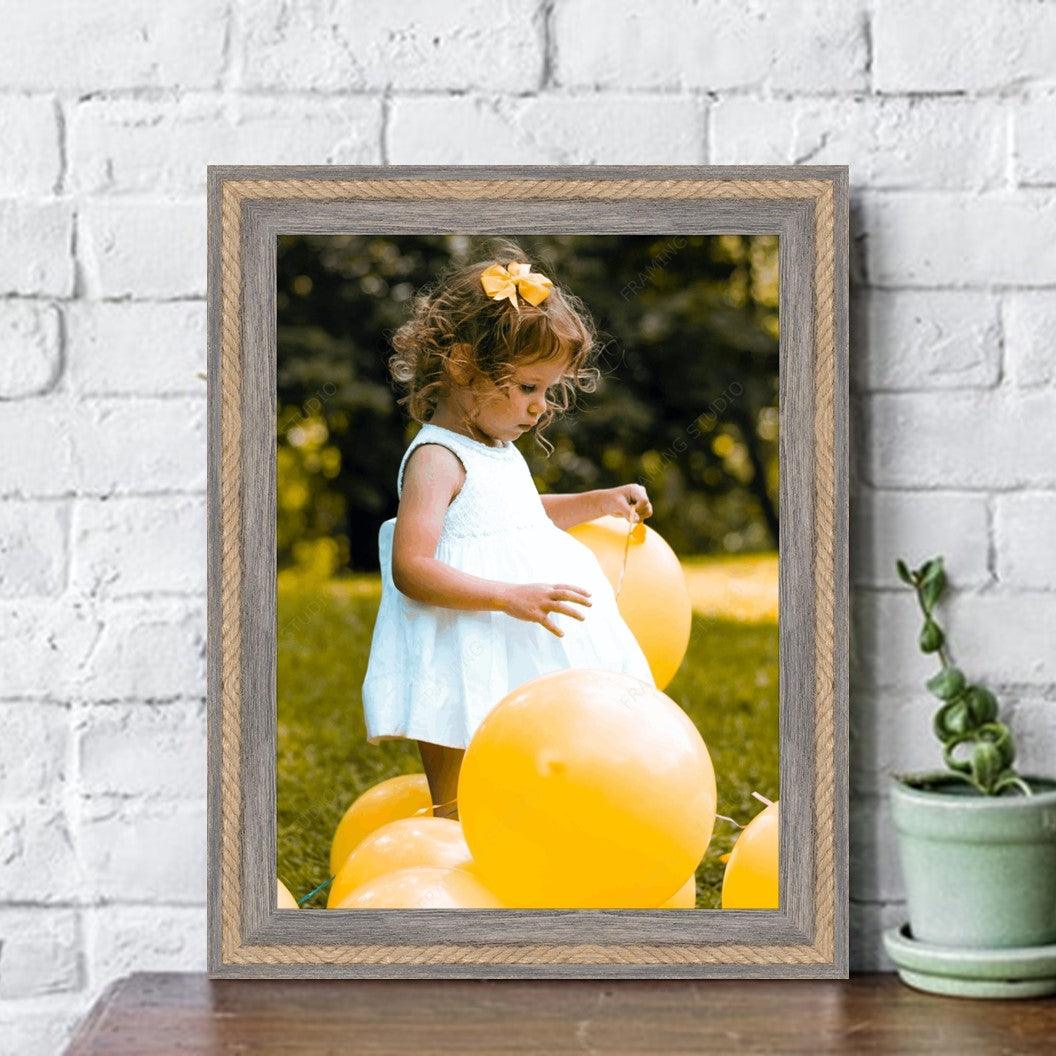 Nantucket Nautical Rustic Gray Picture Frames With Rope