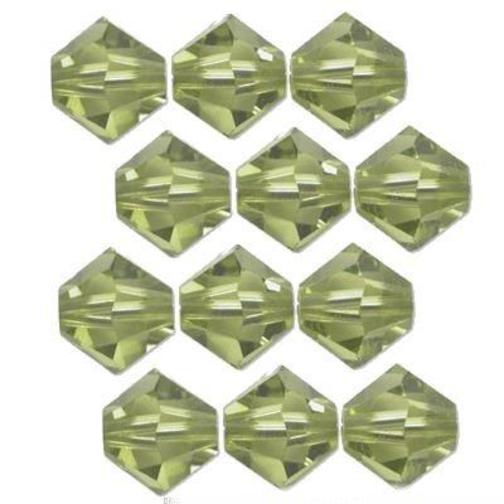 12 Light Olivine Swarovski Crystal Bicone Beads 4mm New