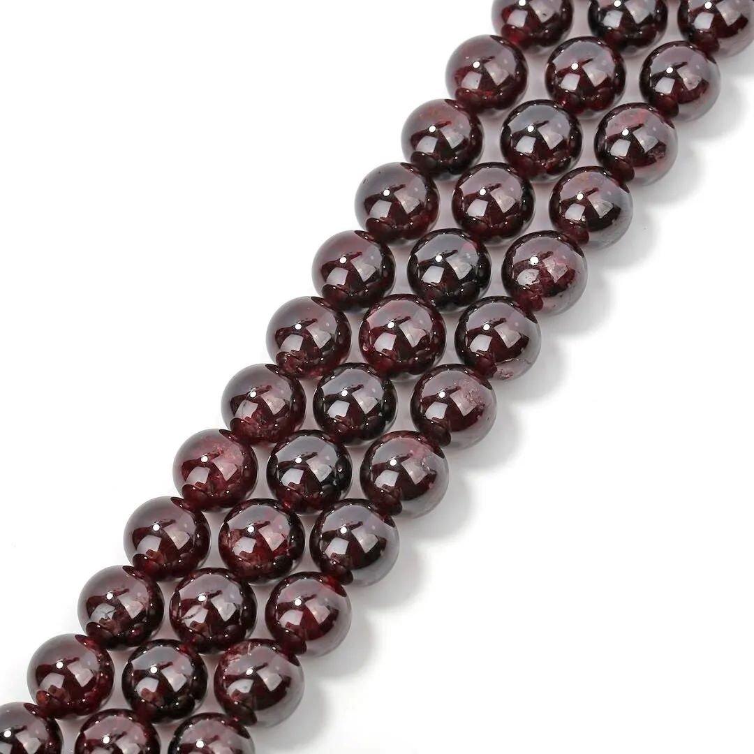Kitcheniva Faceted Natural Dark Red Garnet Gemstone Round Beads 15
