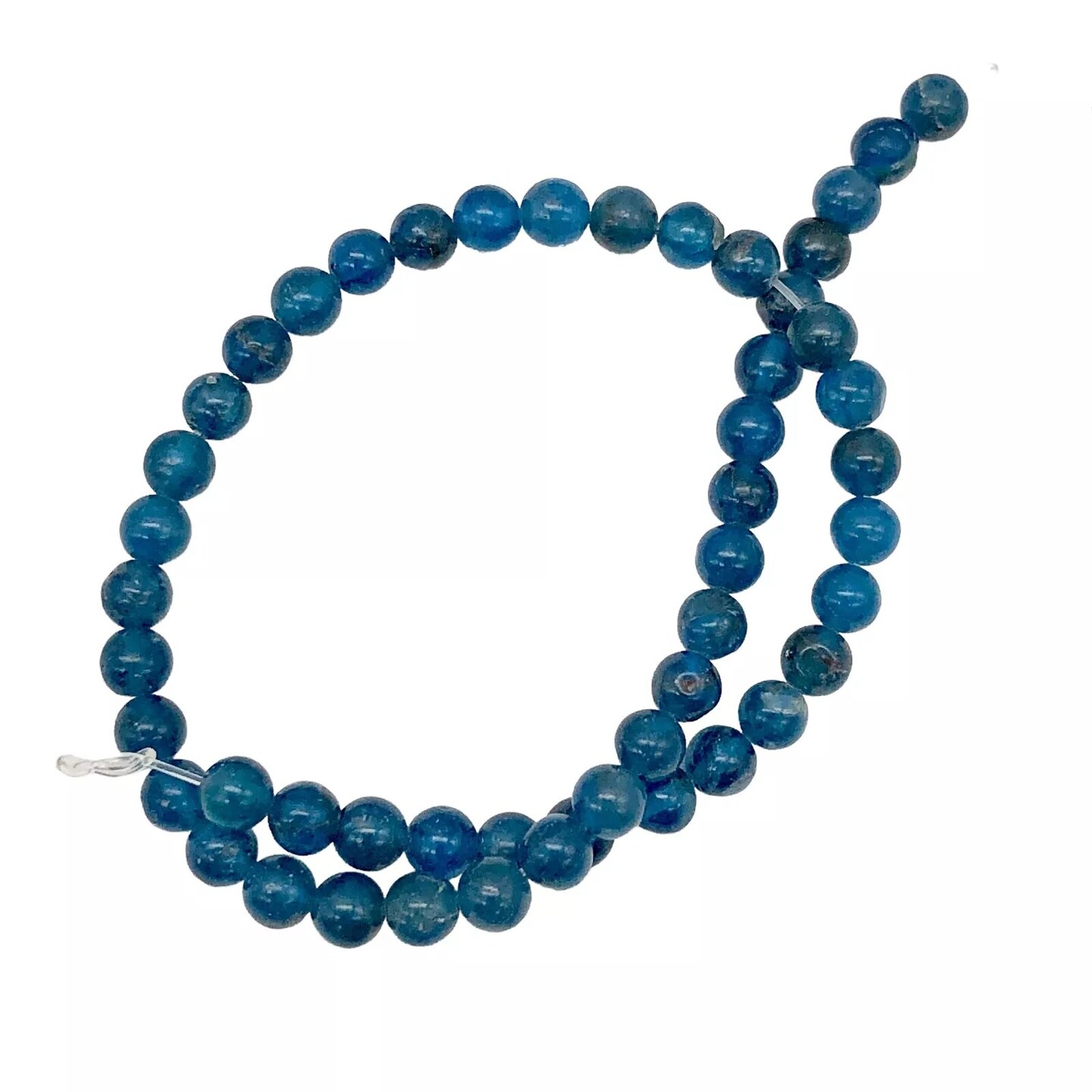 Kitcheniva 8&#x22; Strand 50 Beads 3.5mm Round Blue Apatite