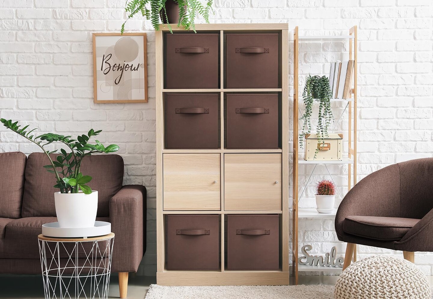 Sorbus 6 Pack 11 Inch Foldable Storage Cubes with Handles- for Organizing Home, Shelves, Nursery, Playroom, Closet and More