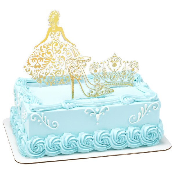 Gold Quincea&#xF1;era Cake Kit