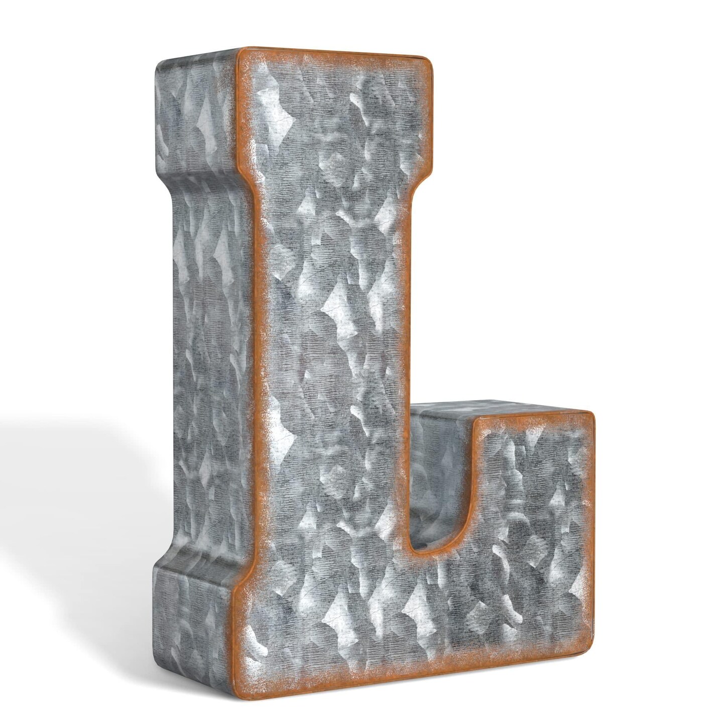 Galvanized Metal Letters for Wall Decor   3D Letter L for Hanging or Freestanding   Unique Blend of Rustic Vintage Western and Industrial Styles   Fits for Living Room Lobby Kitchen