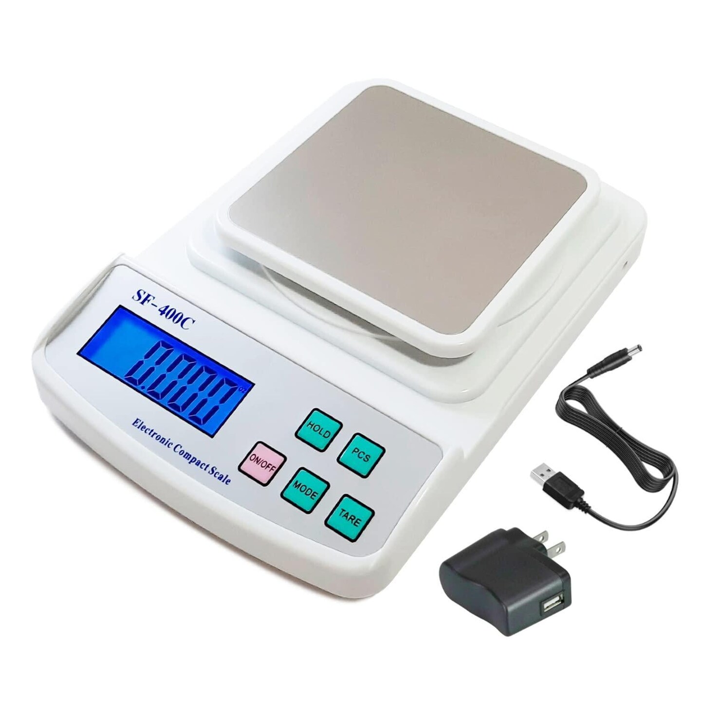 Digital Analytical LCD Scale 600g x 0.01g for Science Lab School Laboratory   Food Kitchen Scale Accurate Weighing Gram and Ounce   USB Charger and AC DC Adapter Included