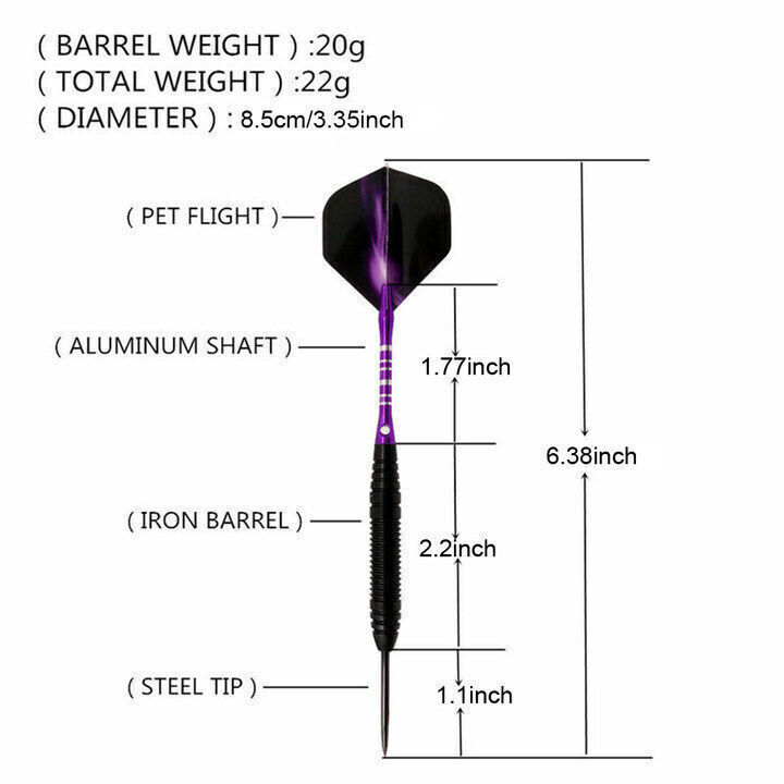 Kitcheniva 3 Pcs Professional 23g Tip Darts Flights Toys Tungsten Steel Needles w/ Case