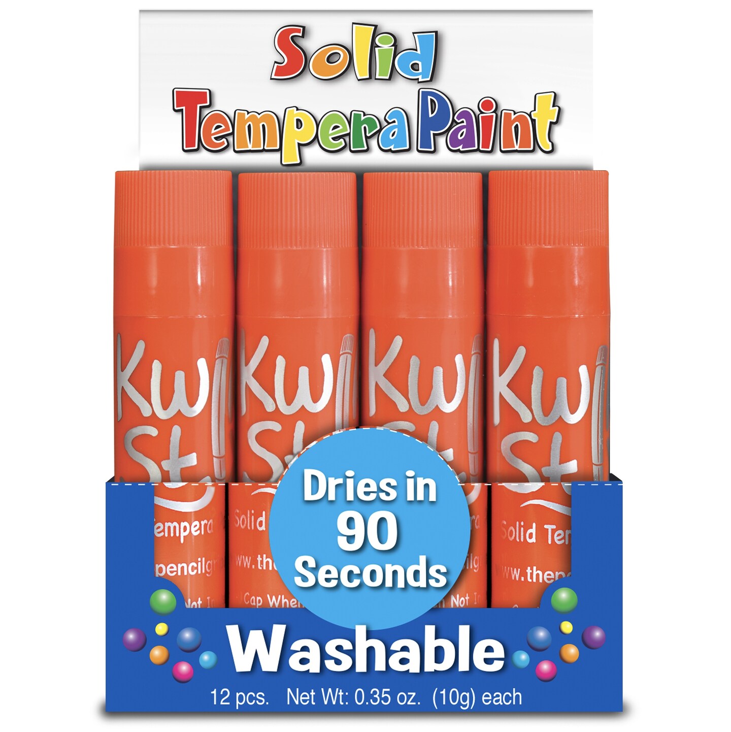 Kwik Stix Solid Tempera Paint Sticks 12/Pkg-Orange