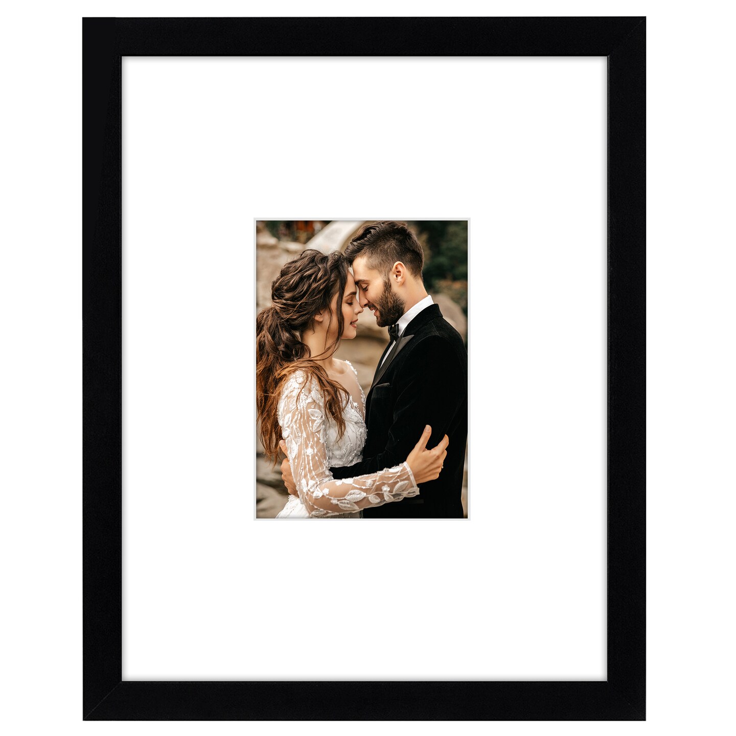Americanflat 11x14 Wedding Picture Frame - 5x7 with Mat or 11x14 without Mat - Photo Frame for Special Occasions - Shatter Resistant Glass - Hanging Hardware for Horizontal or Vertical Display