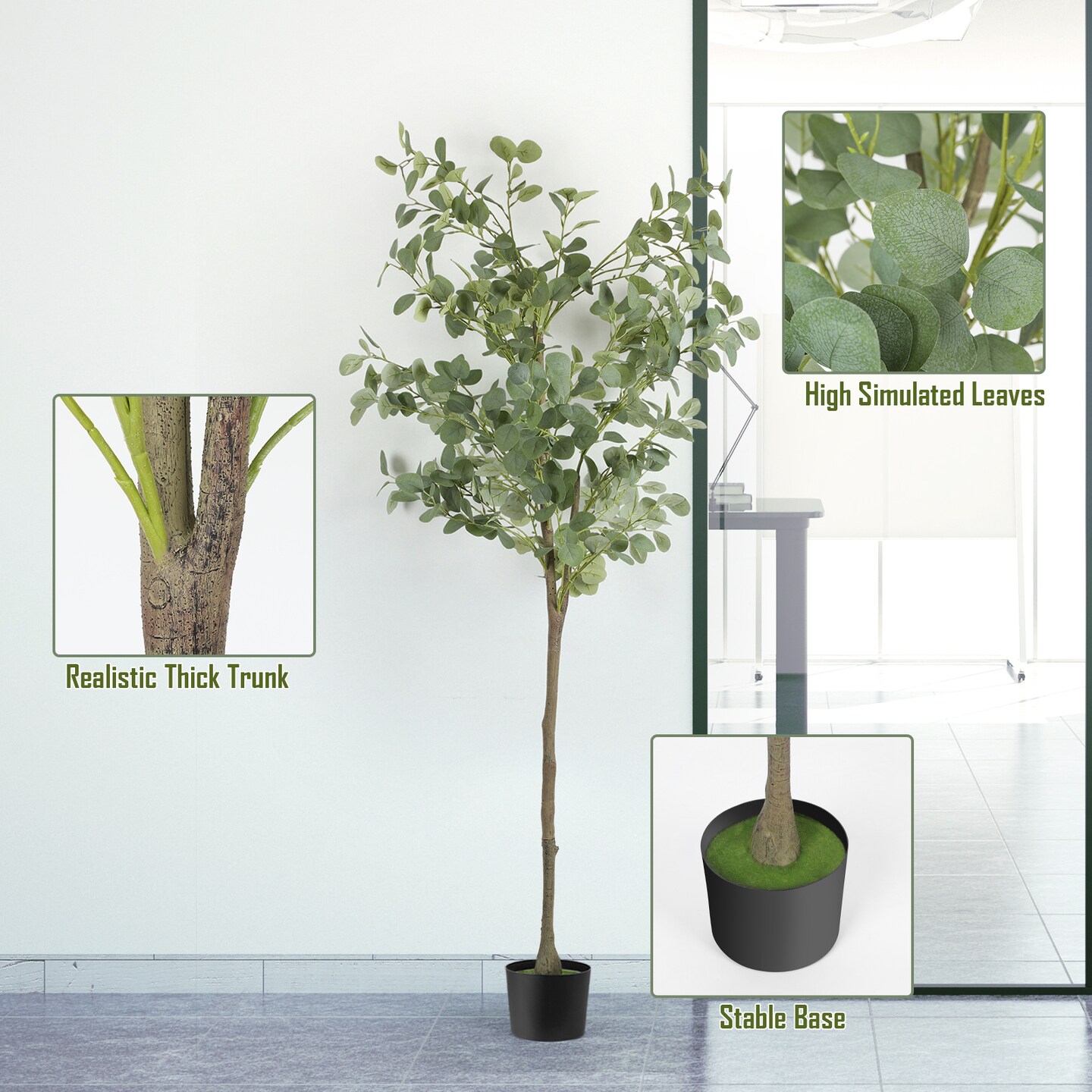 5ft Artificial Eucalyptus Tree