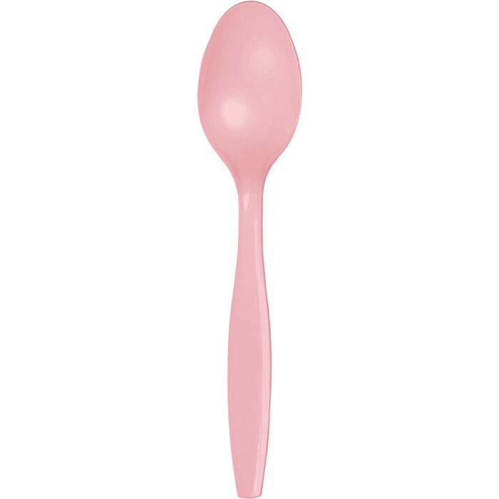 Classic Pink Plastic Spoons, 50 ct
