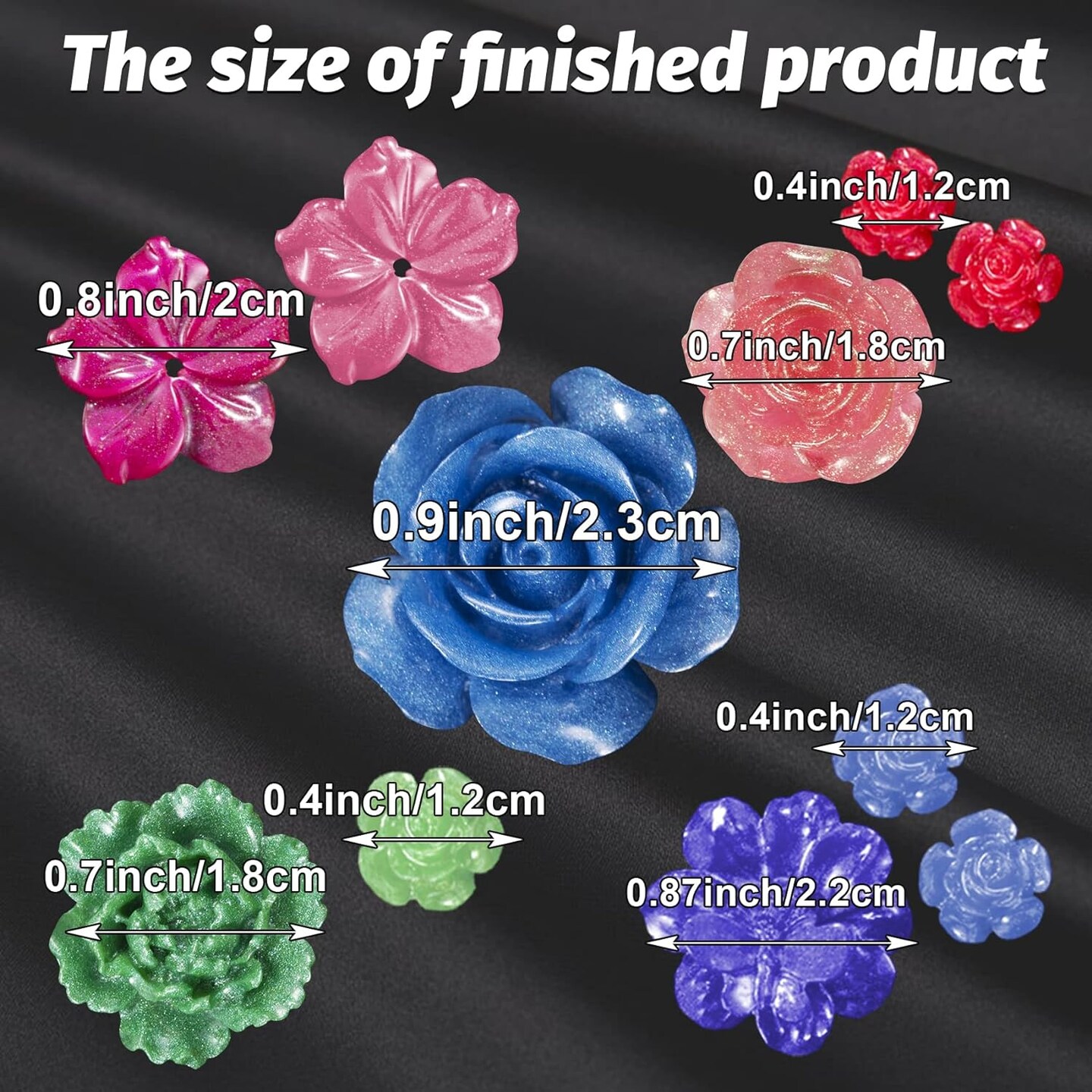 5pcs Mini Mirror Flower Resin Mold, Silicone 3D Flower Crystal DIY Casting Molds, for Earring, Jewelry Pendants Making Tool (8 Different Sizes)