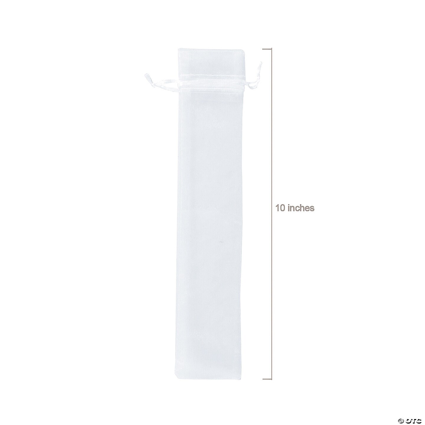 Large White 2 1/4&#x22; x 11 1/2&#x22; Organza Drawstring Bags for Hand Fans
