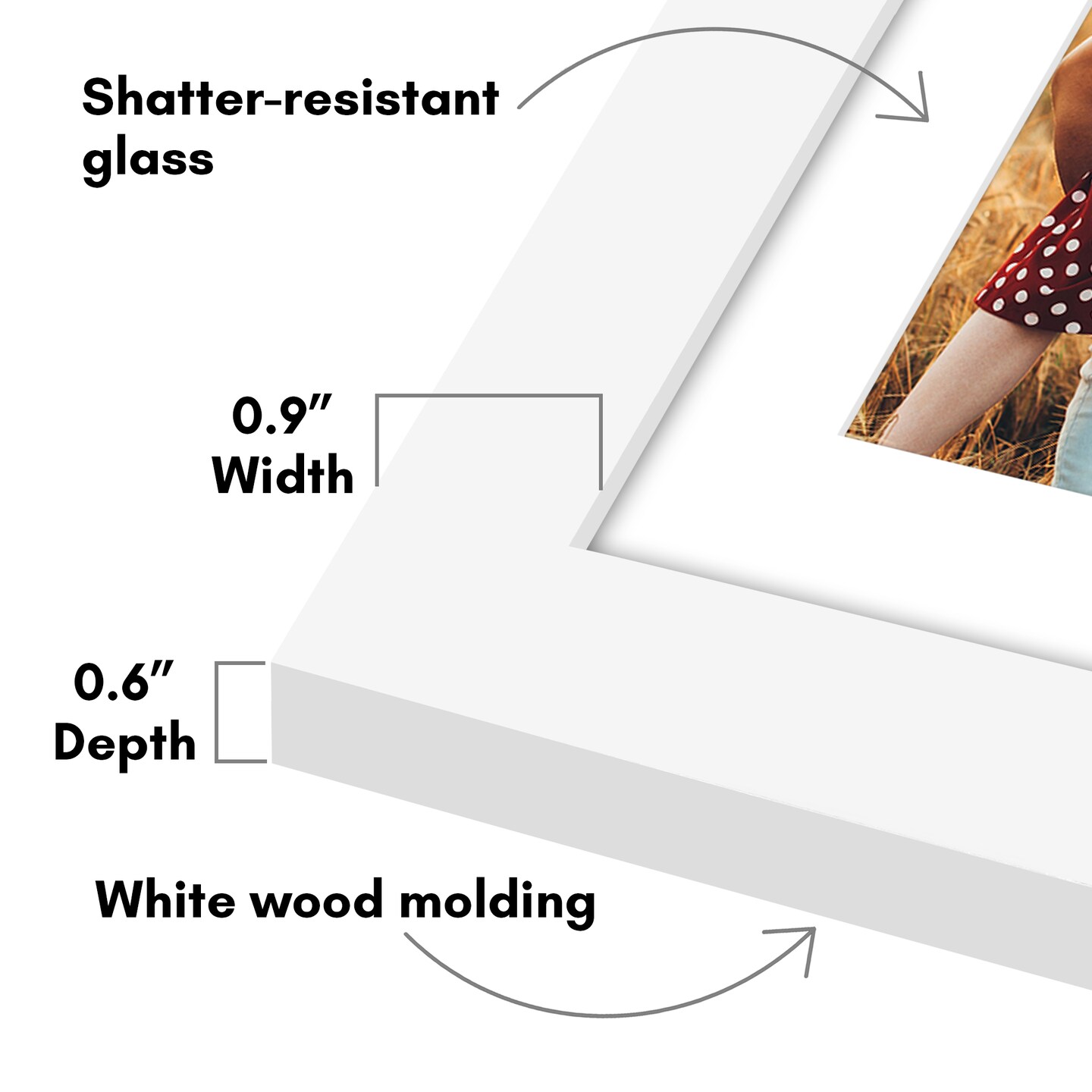 Americanflat 8x10 Double Picture Frame - Displays Two 4x6 Photos or Artwork - Shatter Resistant Glass - Adjustable Hardware for Horizontal or Verticle Display - Includes Easel