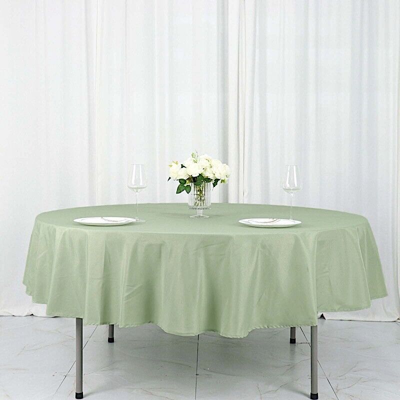 Sage Green 90&#x22; ROUND POLYESTER TABLECLOTH