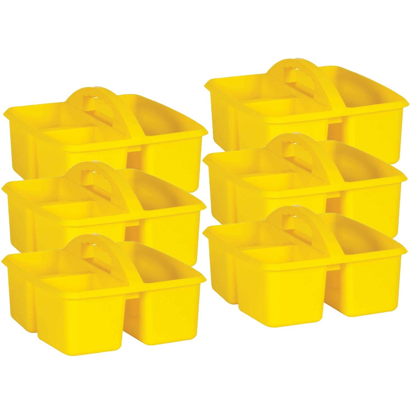 Yellow Plastic Storage Caddy, Pack of 6