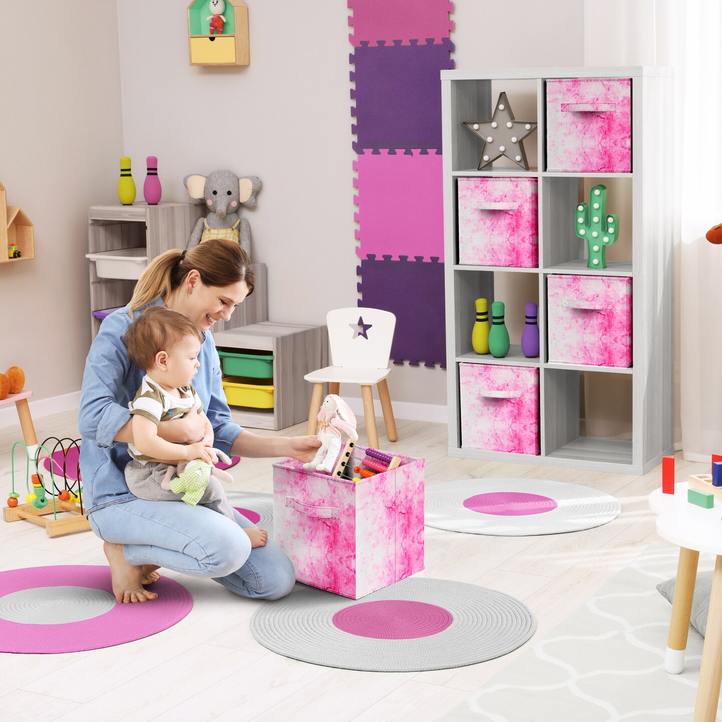 Sorbus 1-Pc 11 Inch Foldable Storage Cubes with Handles- for Organizing Home, Shelves, Nursery, Playroom, Closet and More