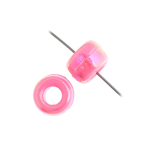 John Bead 9mm Opaque AB Plastic Pony Beads, 1000pcs