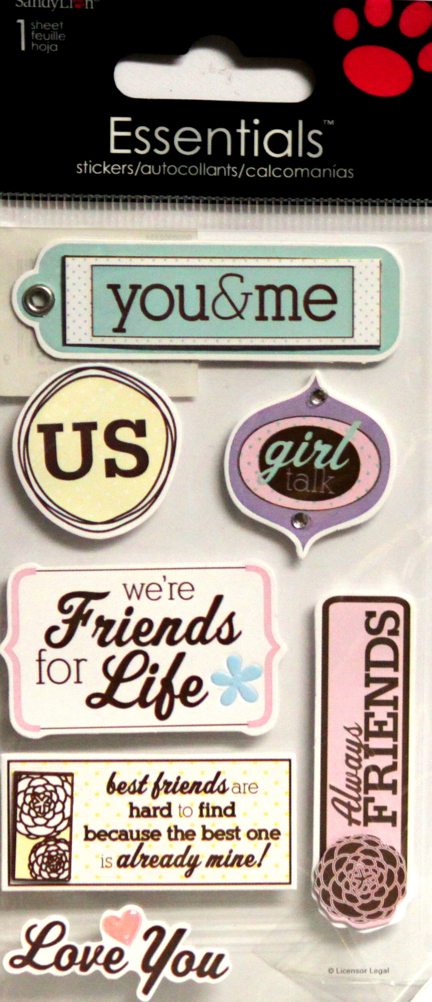 SandyLion Essentials Friends Dimensional Stickers | Michaels
