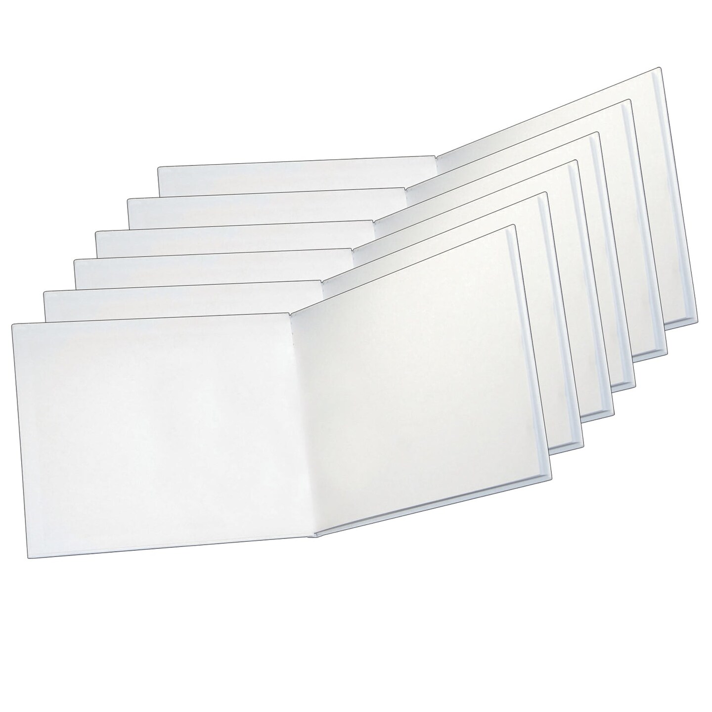 Big Hardcover Blank Book, 11&#x22; x 8.5&#x22; Landscape, White, Pack of 6