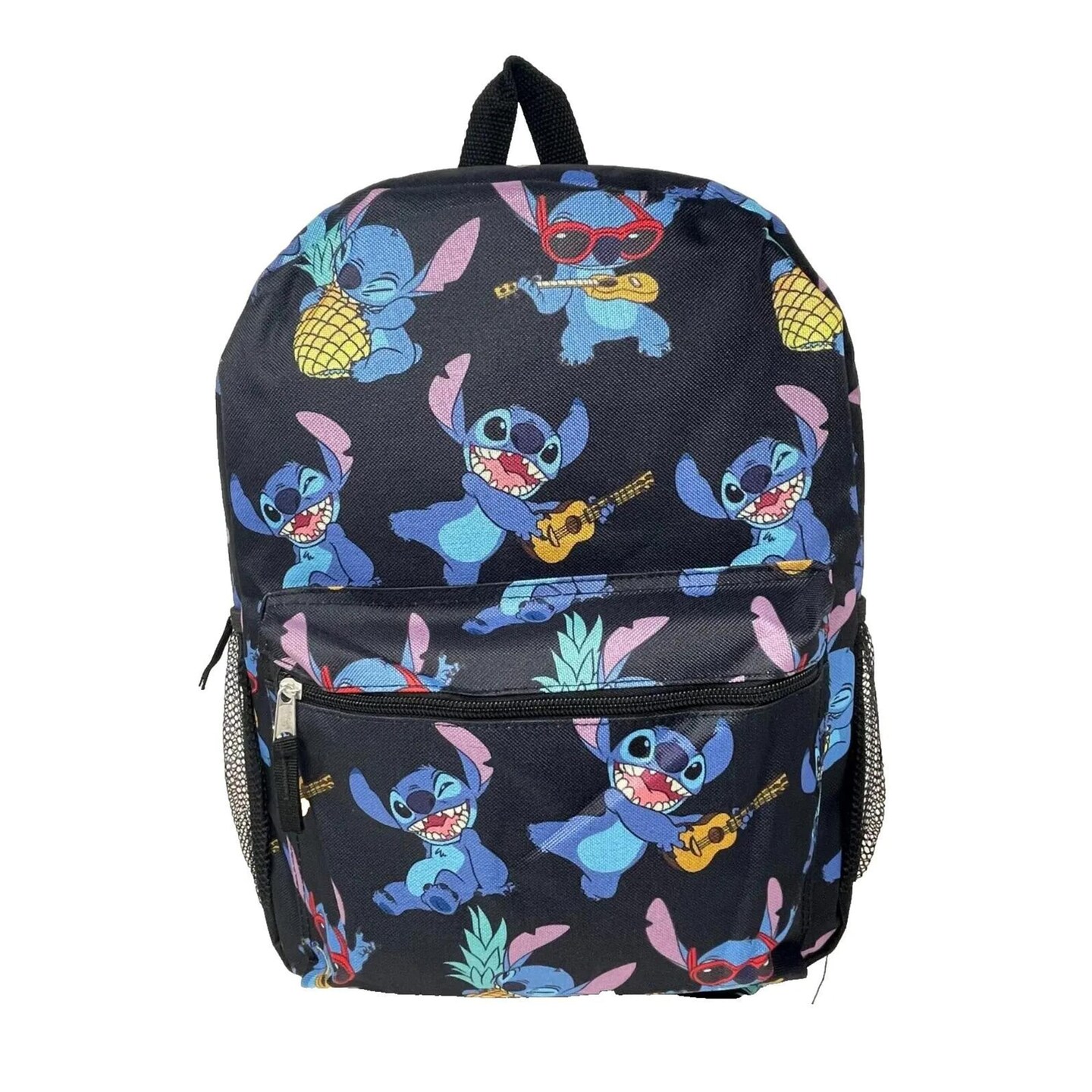 Disney Lilo &#x26; Stitch Pineapple &#x26; Guitar Print 16 Inch Kids Backpack