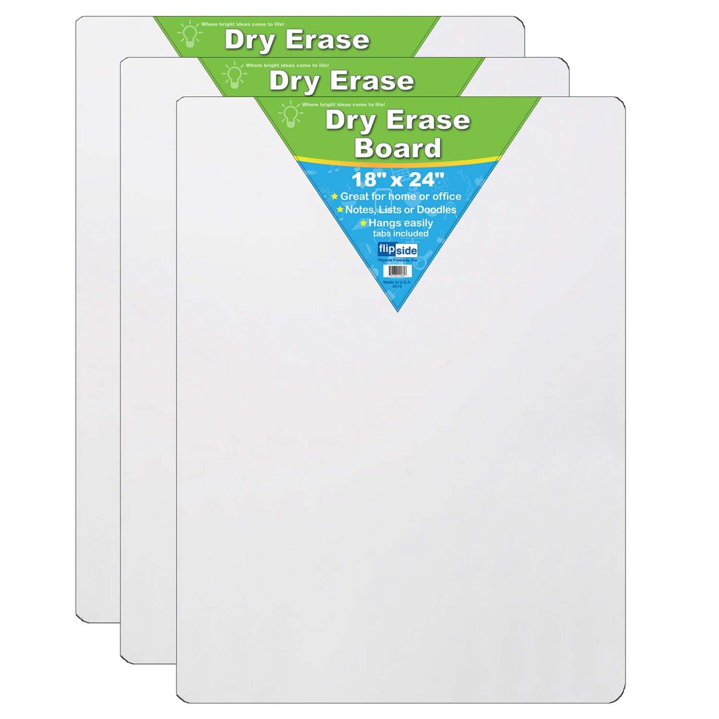Dry Erase Board, 18&#x22; x 24&#x22;, Pack of 3
