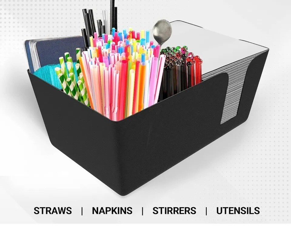 Black Plastic Bar Caddy Utensil