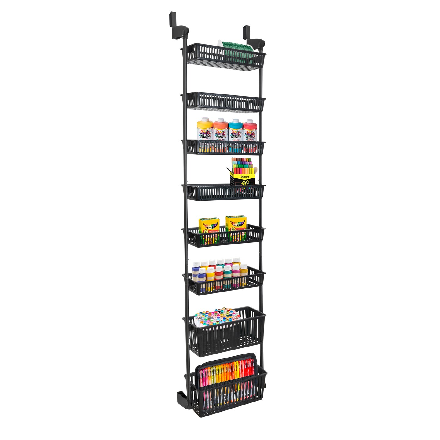 Smart Design 8-Tier Over-The-Door Hanging Pantry Organizer - All Black