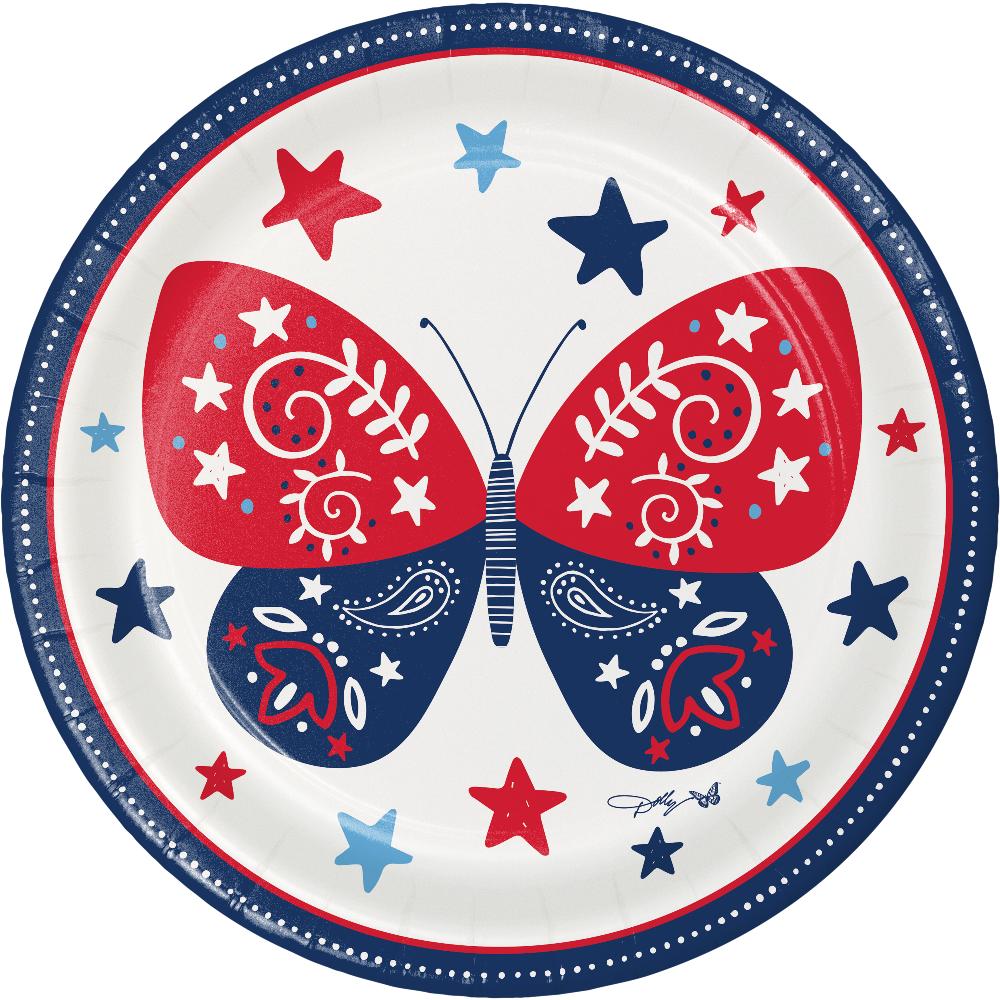 Patriotic Butterflies Dinner Plate (8/Pkg)