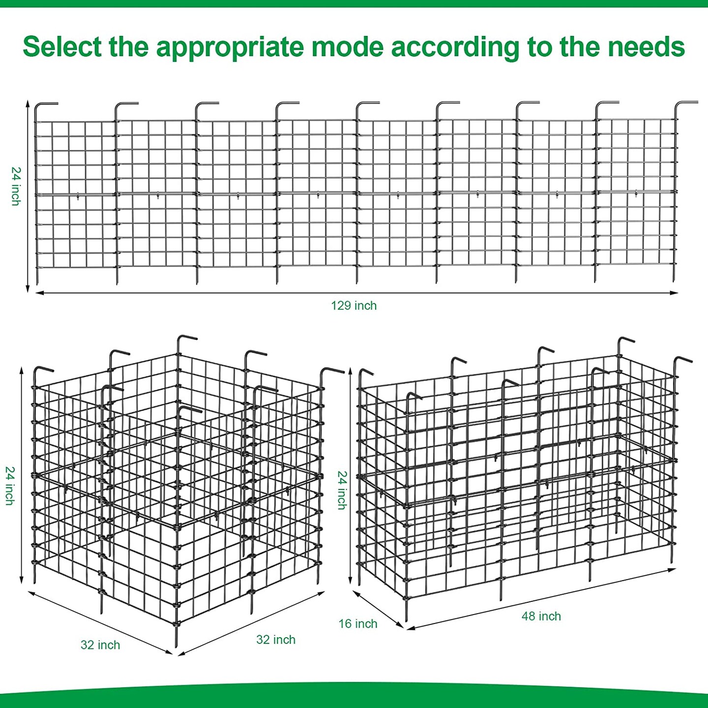 16 Panels Barrier Metal Garden Border Folding Fence Pet Dog Kennel Outdoor Cage
