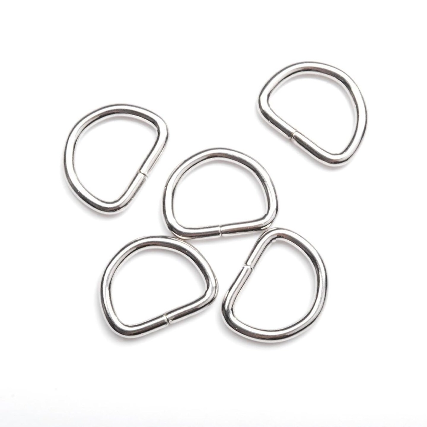 100 Pack 1/2" Dee Rings D-Ring Metal Buckle Strap Sewing Accessories