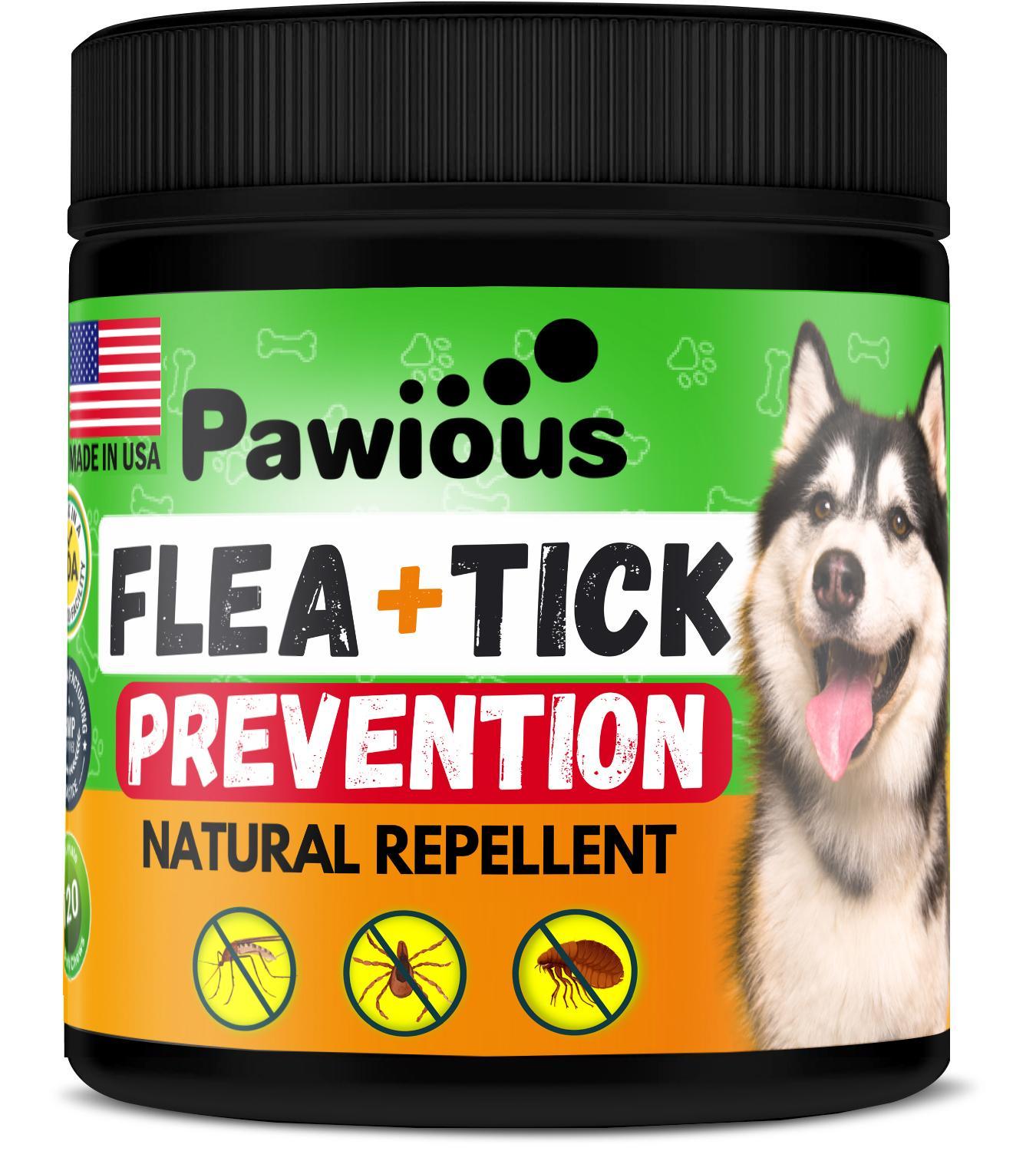 Flea and Tick Prevention for Dogs Chewables Natural Dog Flea and Tick Control Supplement Flea & Tick Chews for Dogs Oral Flea Pills for Dogs Pest Defense All Life Stages Made in USA