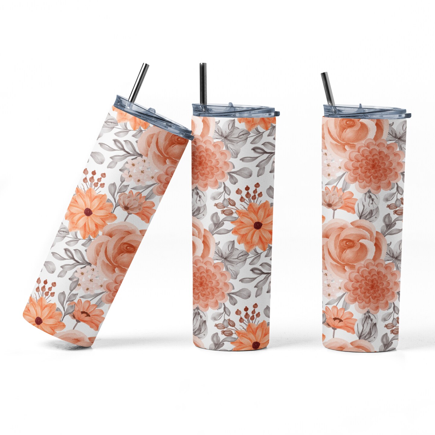 Floral Tumbler, Cute, Orange, 20oz Stainless Steel Insulated Cup, Gifts for  Her Women, Travel Coffee Mug | MakerPlace by Michaels