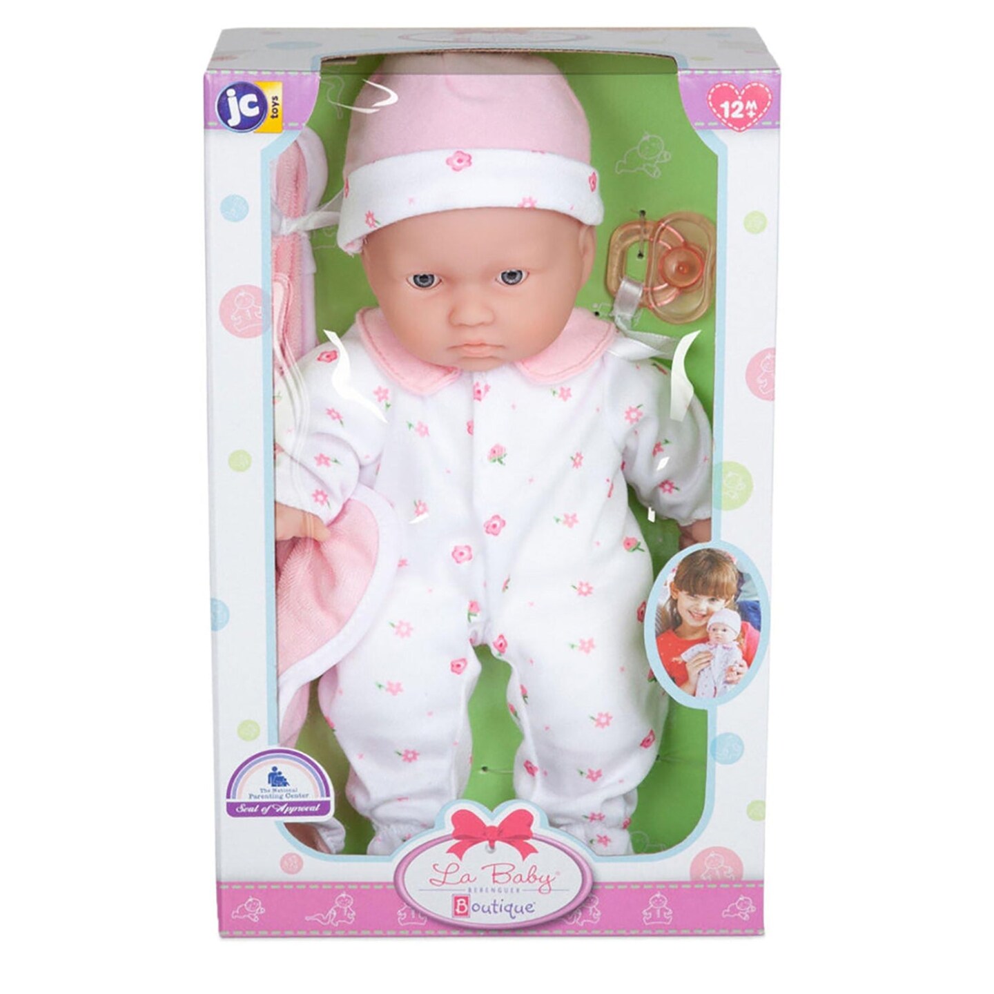 La Baby Soft 11&#x22; Baby Doll, Pink with Blanket, Caucasian