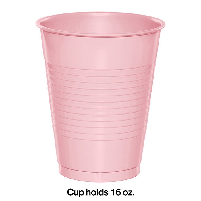 Classic Pink Plastic Cups, 20 ct