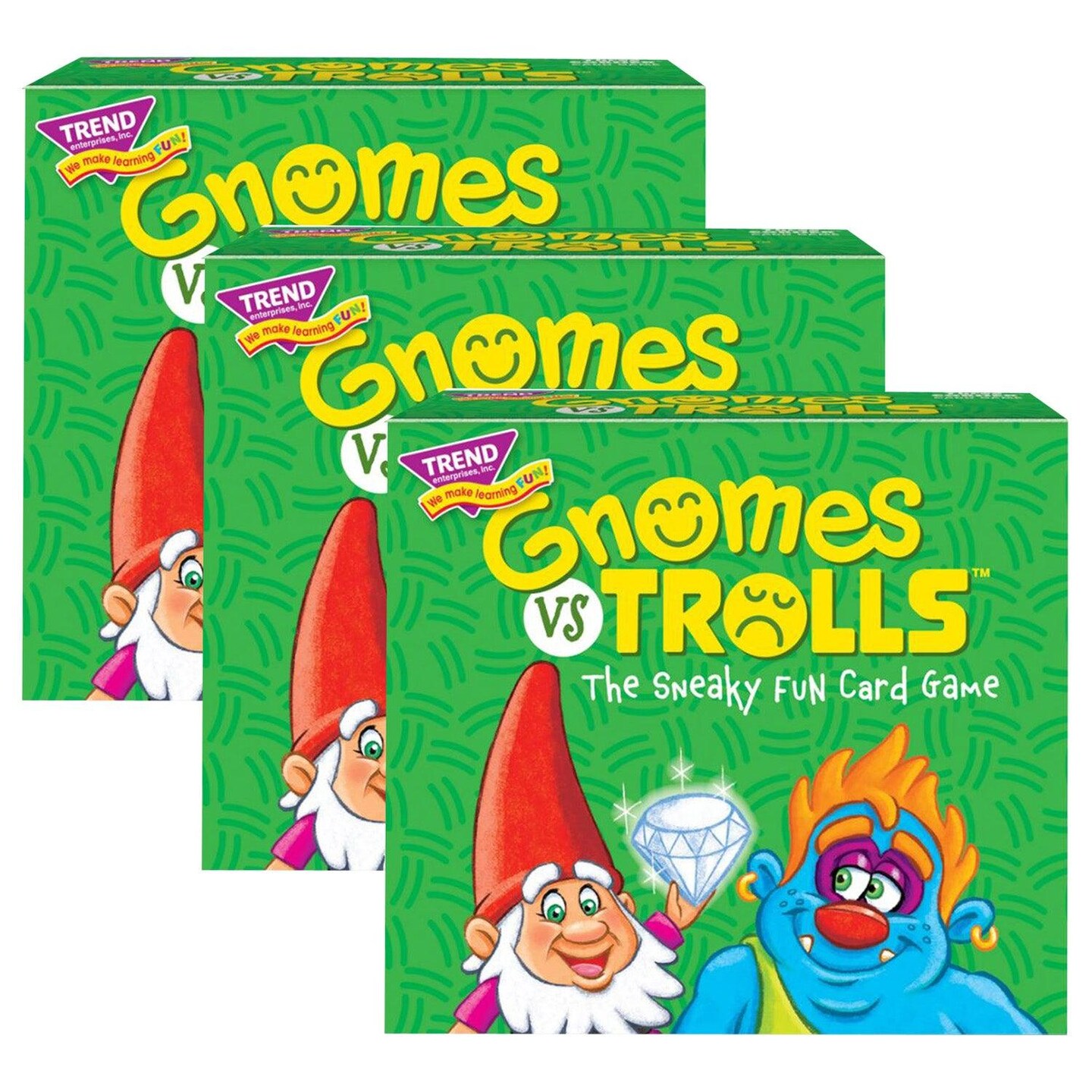 GNOMES vs TROLLS&#x2122; Three Corner&#x2122; Card Game, Pack of 3