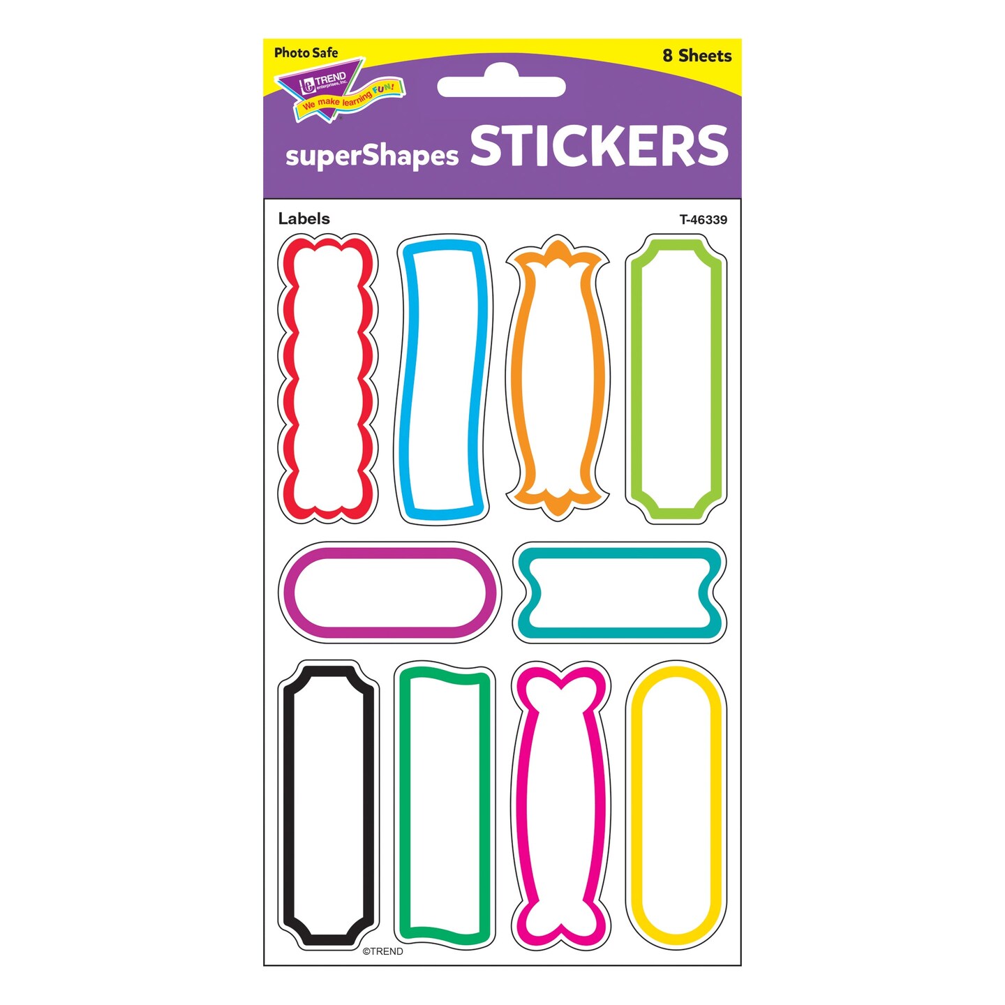 Labels superShapes Stickers-Large, 80 Per Pack, 6 Packs