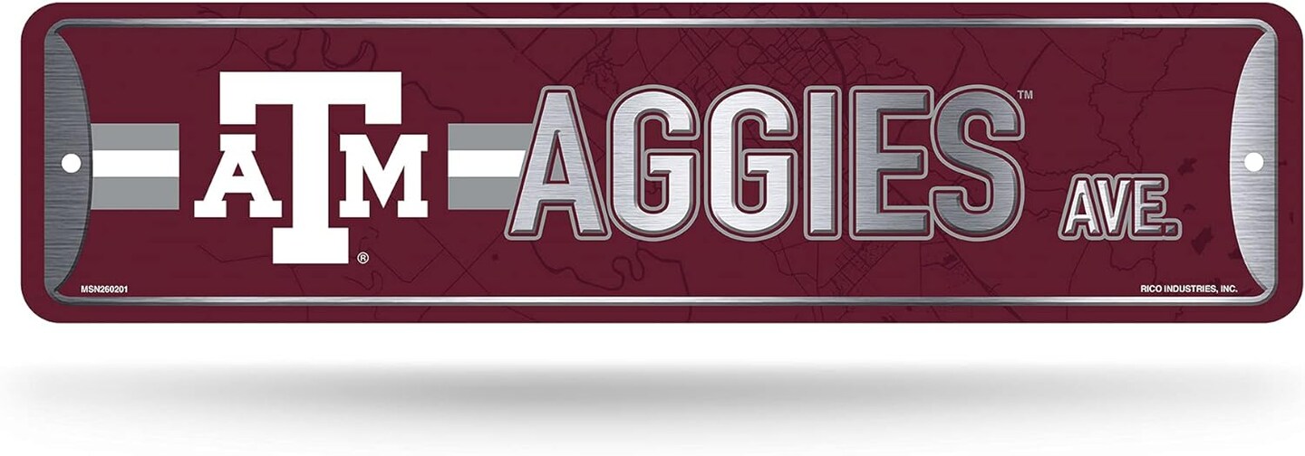 Rico Industries Texas A&#x26;M 16-Inch Plastic Street Sign D&#xE9;cor